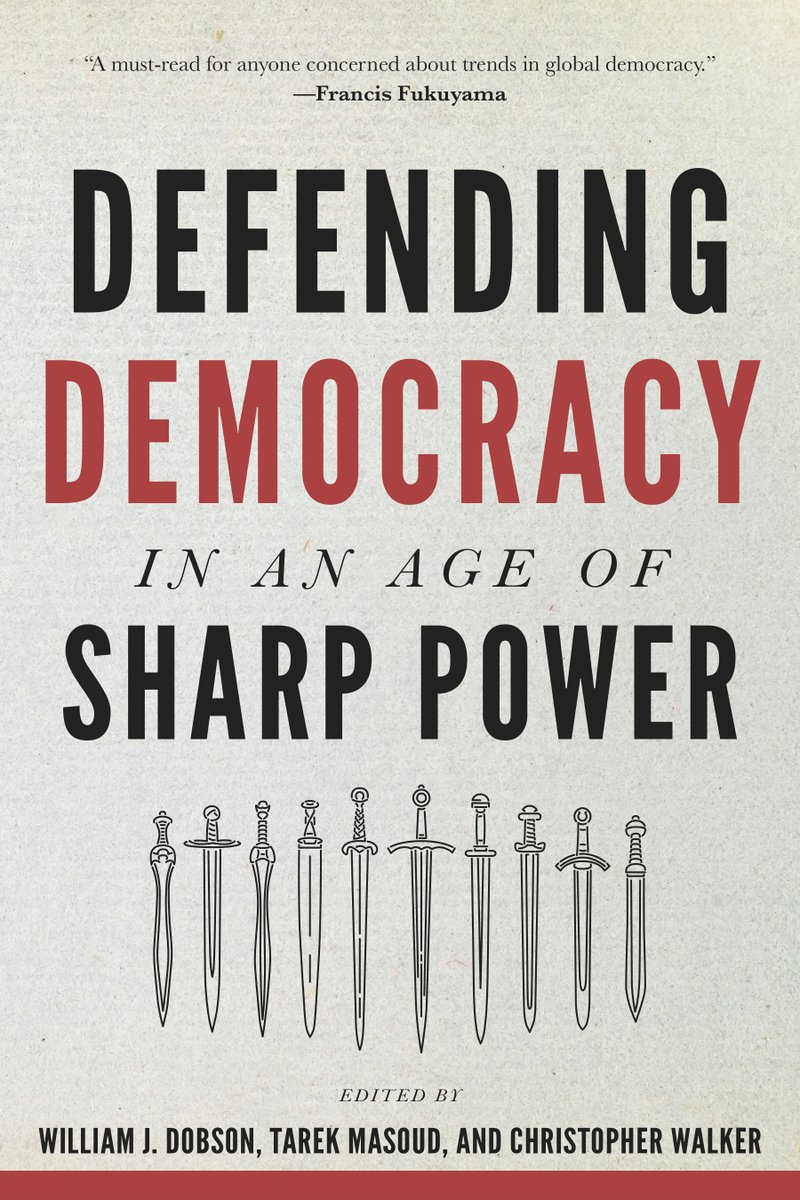 I'm looking for to taking part in this virtual discussion May 2 on the @JoDemocracy book 'Defending Democracy in an Age of Sharp Power' with co-editor @WilliamJDobson, organized by the @hamiltonsoc, details here: us02web.zoom.us/webinar/regist…