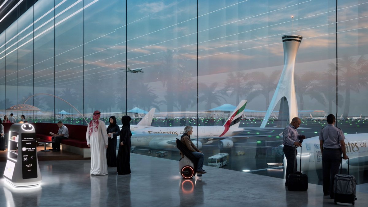 محمد بن راشد يكشف عن مطار دبي الجديد #أكبر_مطار_في_العالم ليغرق العالم من جديد بإنجازات دبي .. ويؤكد للعالم أن الأزمات هي أفضل وقتٍ للتطوير وإطلاق المشاريع