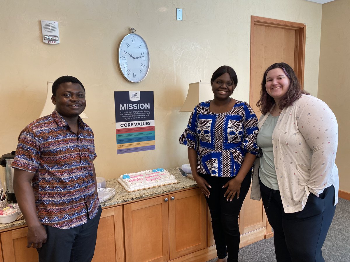 We are saying goodbye to three wonderful students in the Graduate Public Service Internship program at UI-Springfield. Thank you to Ezekiel Boampong, Ayomide Deborah Daramola and Hayley Goebel for your hard work! Good luck in your new endeavors! #ALPLM #GPSI #UIS #Classof2024