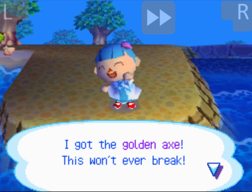 Today I fulfilled my childhood dream of getting the golden axe with no cheats in Animal Crossing Wild World which took literally 3 months 😅 #acww
