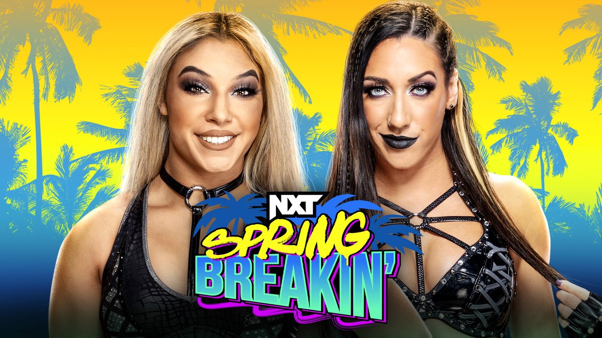 #NXTSpringBreakin' continues today! 

💪 @NatbyNature battles @lolavicewwe in an #WWENXT Underground Match
🏆 @WWEFrazer & @Axiom_WWE defend the NXT Tag Team Titles against AOP
🇺🇸 @Ivar_WWE challenges Oba Femi for the #NATitle
🔥 @theahail_wwe faces @jacyjaynewwe

Tune in LIVE…