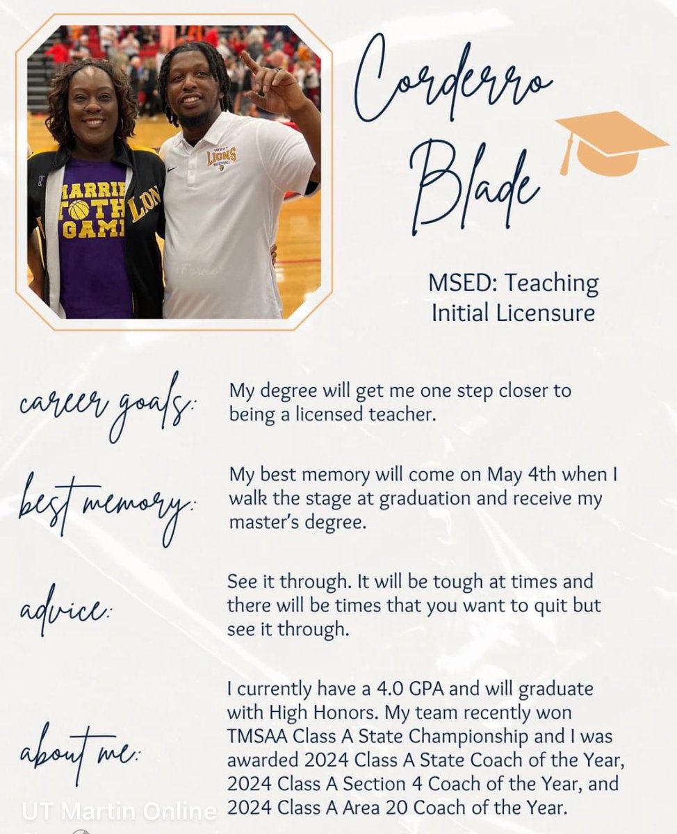 Way to go, Coach Corderro Scoop Blade! We are so happy for and proud of you!💜🦁💛#LionsFirst #LionsHeart #LionFamily