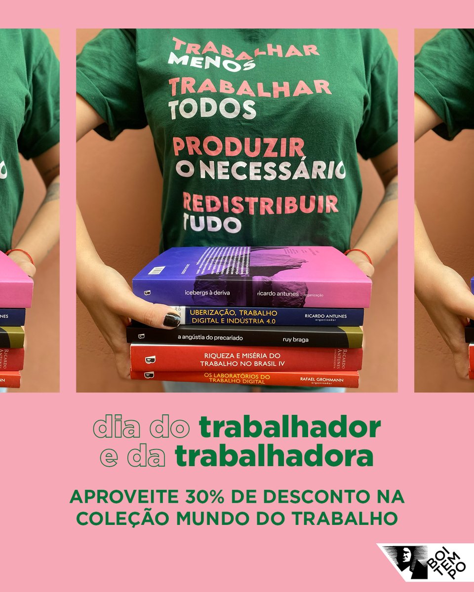 VIVA O TRABALHADOR! VIVA A TRABALHADORA! ☭ Para refletir sobre a data, aproveite HOJE 30% de desconto em nossa Coleção Mundo do Trabalho no site! ☛ bit.ly/4a2aFBo