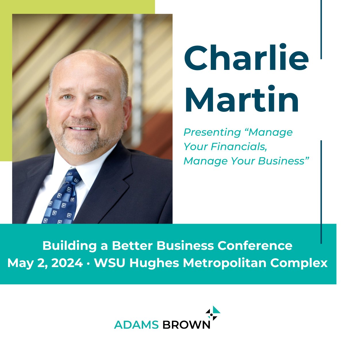 Register for the Building a Better Business Conference where Charlie Martin will be presenting on Thursday, May 2! hubs.la/Q02vBNY10 #WSU #WichitaState #SBA #NationalSmallBusinessWeek #AdamsBrown