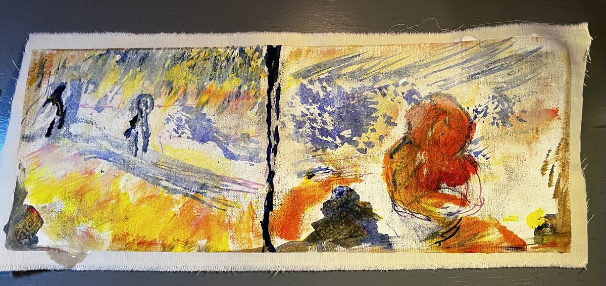 "Zinnowitz" ------------------------sketching long horizontal 20c x 55 Acrylic on Canvas
anticipating summer - 
￼
although we did clear 28c here earlier!