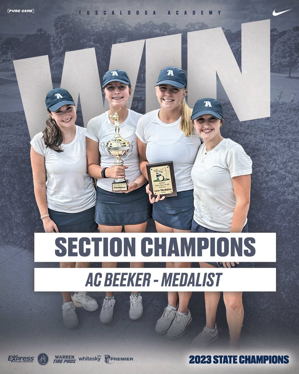 ⛳️𝗦𝗘𝗖𝗧𝗜𝗢𝗡 𝗖𝗛𝗔𝗠𝗣𝗜𝗢𝗡𝗦🏌️‍♀️ TA Lady Knights captured their 1A-3A Sectional Tournament today. AC Beeker earned the tournament's low medalist award. NEXT UP: SUB-STATE #TuscaloosaAcademy