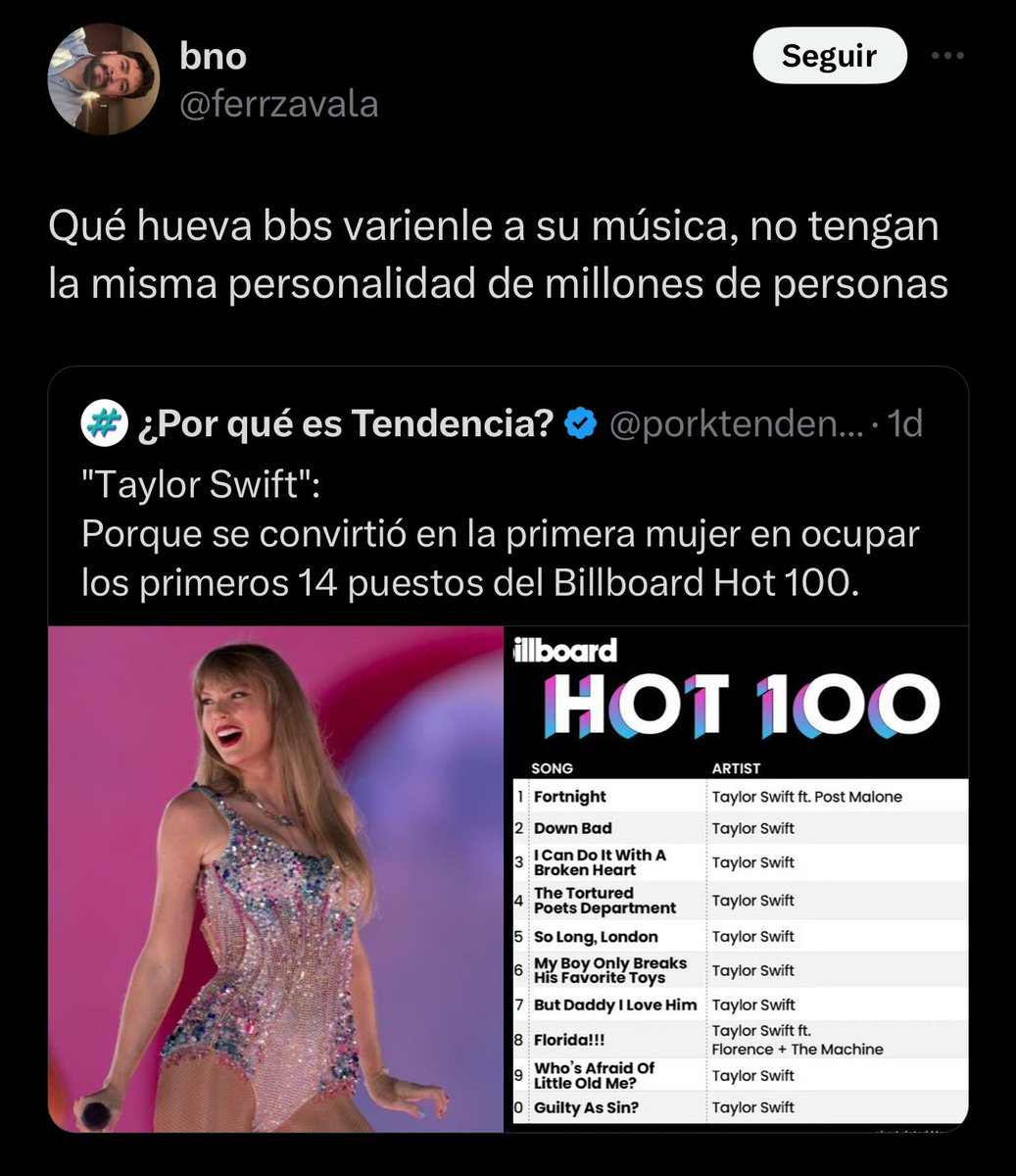 dicen esto y luego su top de spotify son los artistas alternativos bad bunny, the weeknd y kali uchis