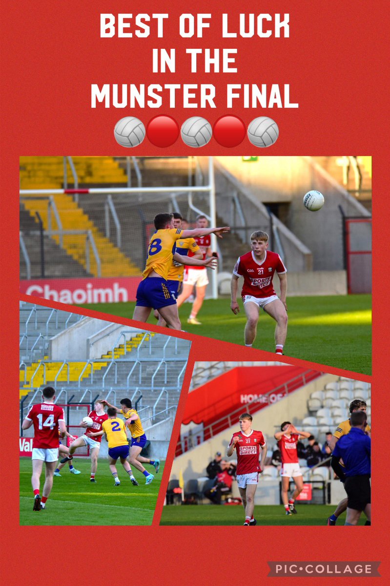 Best of luck to Gearoid Kearney and the @OfficialCorkGAA U20s in the @MunsterGAA football final tomorrow night, Wednesday in Tralee at 7pm. It’s great also to have Brian Murphy as part of the back-room team! Rebels Abú! The game will be live on @TG4TV @KinsaleNews @kcspe1996