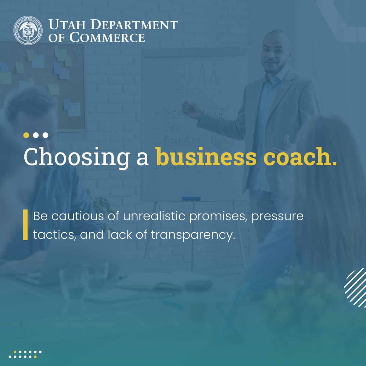 When selecting a business coach, be cautious of unrealistic promises, pressure tactics, and lack of transparency. Prioritize coaches who are upfront about their methods, credentials, and fees. Learn more: consumer.ftc.gov/consumer-alert…
