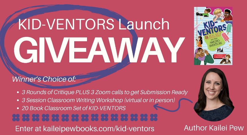 Last call to enter!! Check out this massive giveaway, celebrating the launch of KID-VENTORS! kaileipewbooks.com/post/kid-vento… #kidlit #teachers #librarians