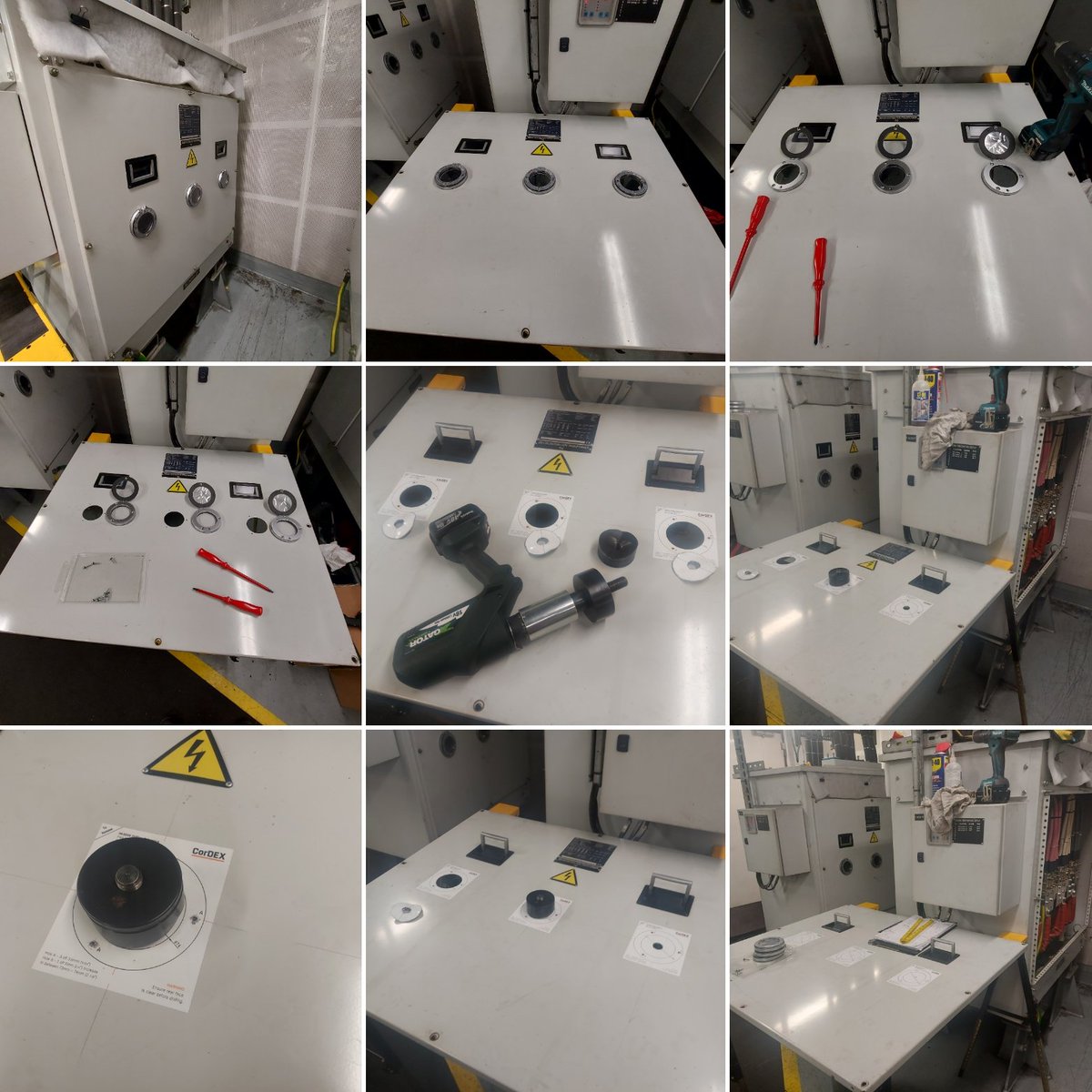 GeoThermLtd's tweet image. Infrared inspection window install sequence, fitting @CorDEX_IS to make future electrical inspections safer and survey routes more efficient. #thermalimaging #irwindows #safetyfirst #thermography