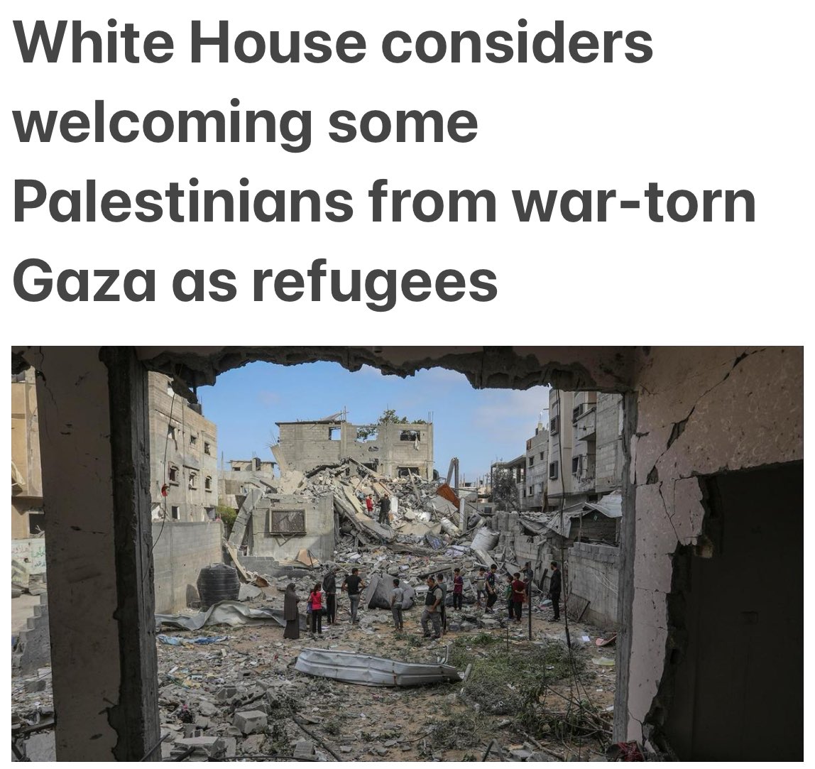 White House considers welcoming some Palestinians from war-torn Gaza as refugees. -CBS