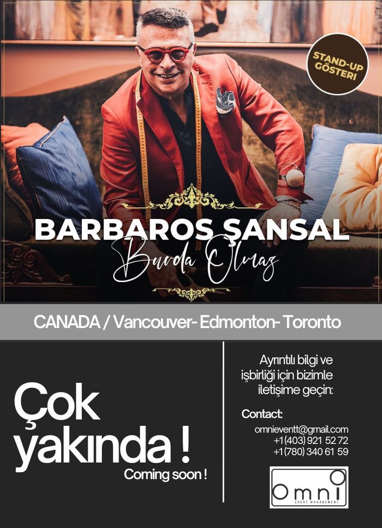 omrctnky's tweet photo. 'Burda Olmaz', presented by Barbaros Şansal with slices of life, is visiting Canada. This show is the expression of years of experience. 'Tailor's Apprentice' will tell us and remind us of something. Are you ready? Not here. #BurdaOlmaz @mayrukcouture https://t.co/jjaSiVhqF3