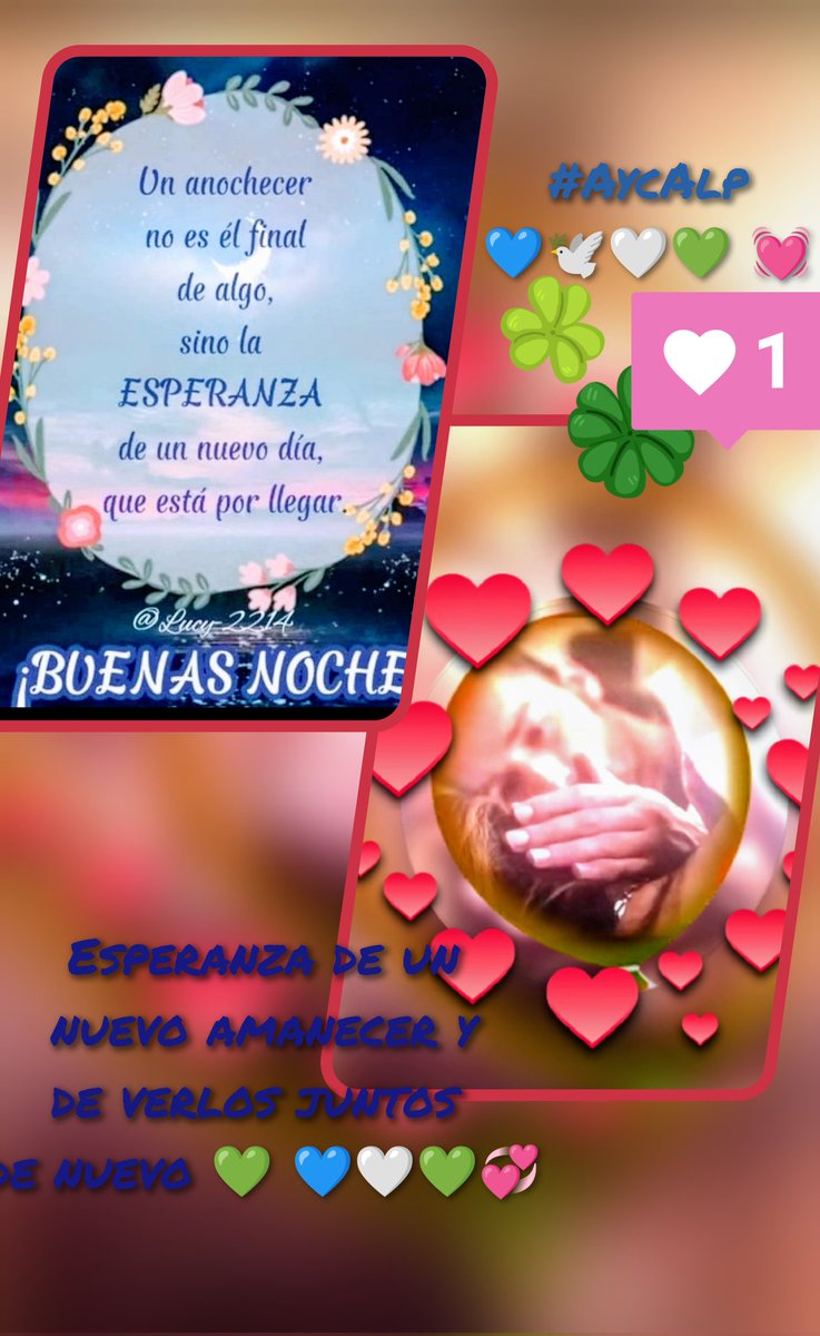 Dulces sueños a todos 💗🌌 con la esperanza 💚 de un lindo amanecer y que el camino a la felicidad se acorte cada vez más, buenas noches Abril , hasta mañana Mayo 
Bendiciones 😇🙏🏻 #AycAlp 💙🤍🕊️💚 💓