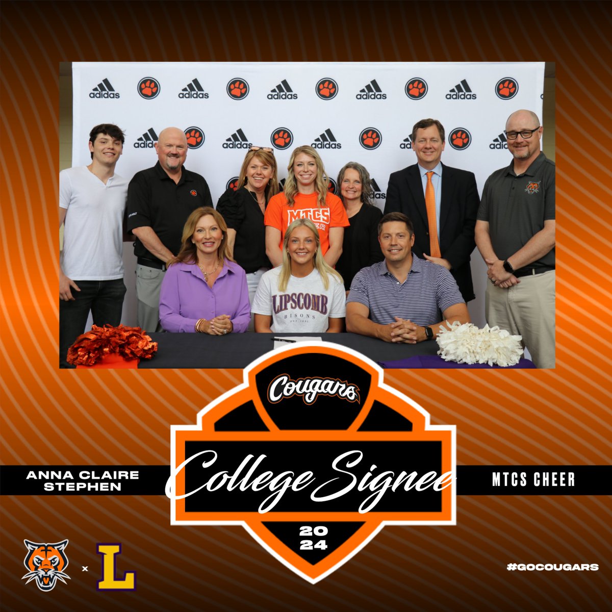 Congrats to Anna Claire Stephen on signing to cheer at Lipscomb University next year!! <a href="/MTCScheer/">MTCS Varsity Cheer</a> #GoCougars