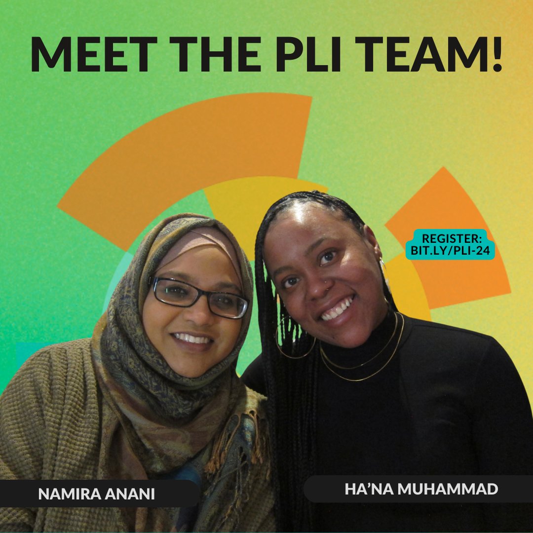 Meet our dynamic PLI team: our Director Namira Anani and our Program Manager Ha'Na Muhammad.🎉 We're excited to engage leaders who are ready to learn, vision, and practice liberatory leadership. Transform the way you lead through our PLI trainings: bit.ly/PLI-24