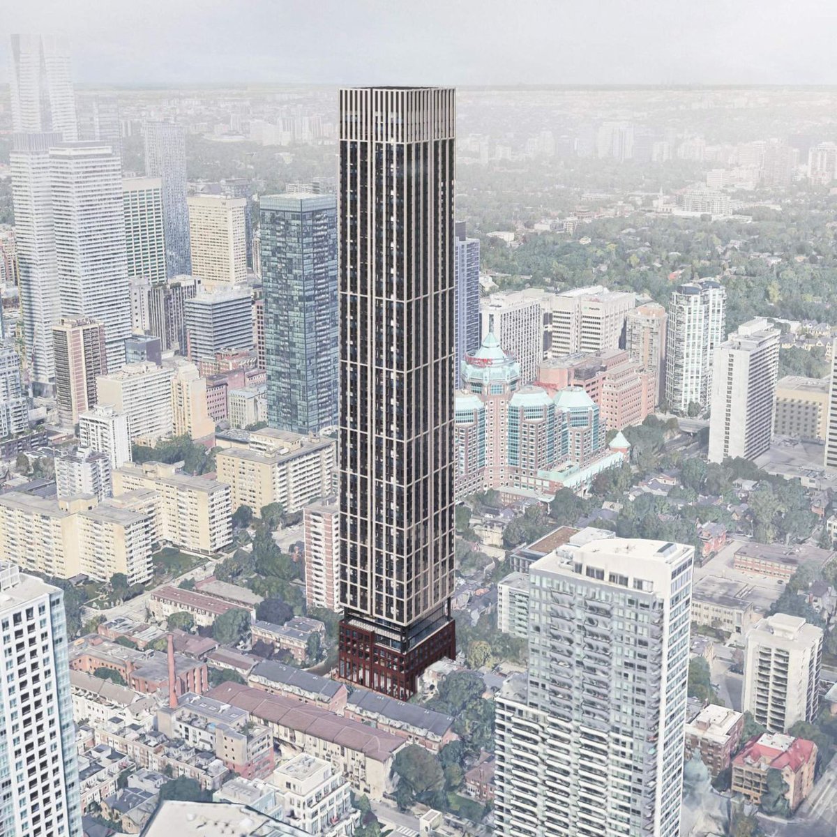 63-Storey tower proposed in #Toronto's Upper Jarvis area. ow.ly/QvwX50RsZBf #development #planning #realestate #architecture