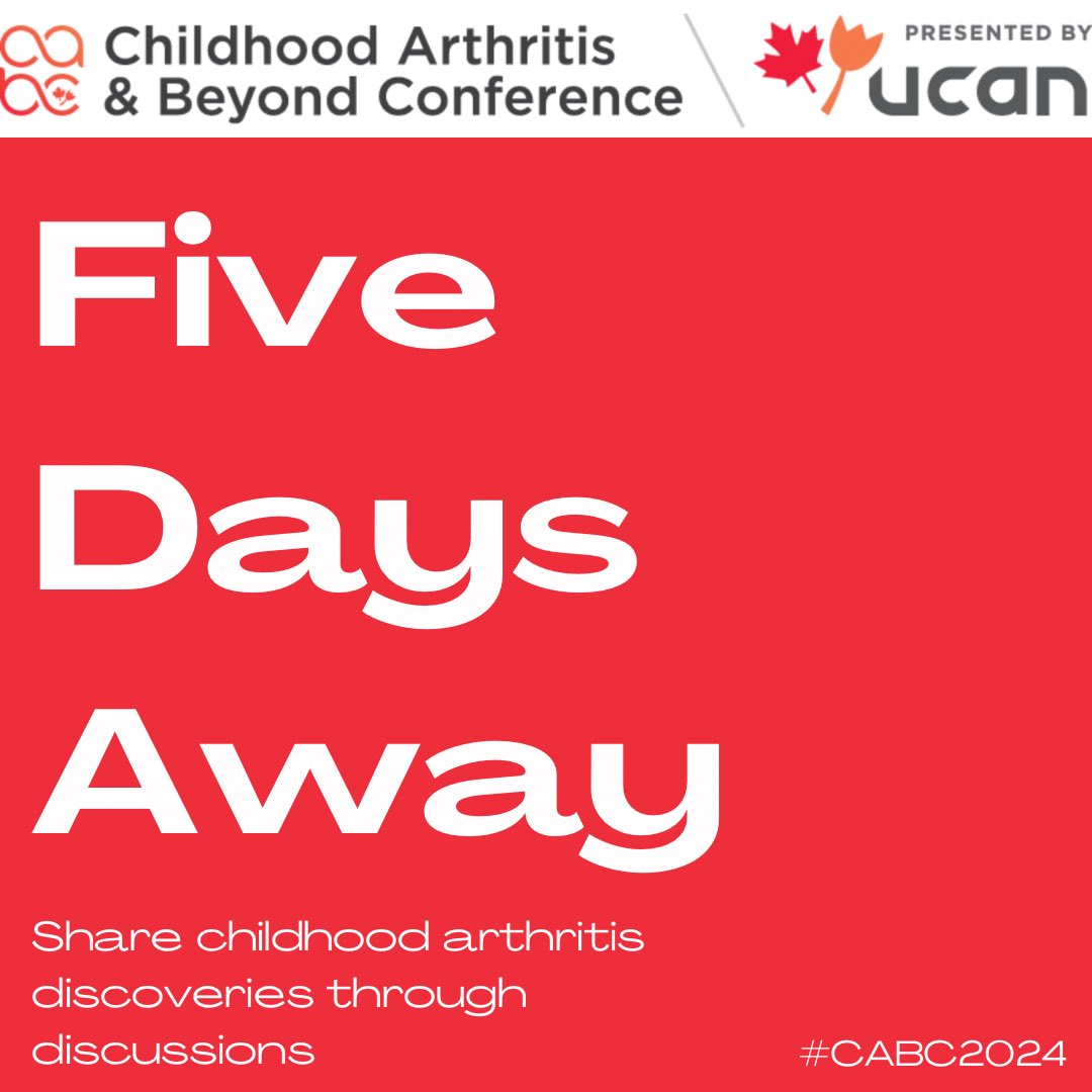 🟧 FIVE DAYS AWAY 🟥 We are looking forward to hosting our international community at this amazing and enlightening event! Follow along for live conference updates! #CABC2024 #JIA #Arthritis #scientificmeeting #rheumaticdisease