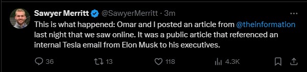 ShortingIsFun's tweet image. Musk doesn't like it when the truth leaks out. RT a true news story, and you're disowned by him. $TSLA