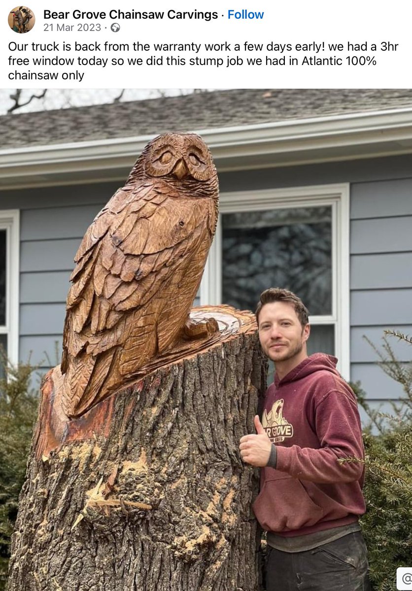 The first carving is by one our WRWA lady carvers a great little caving, some chainsaw guys are nuts about carving, this is a first not seen a carved turkey before, then there’s always an owl.