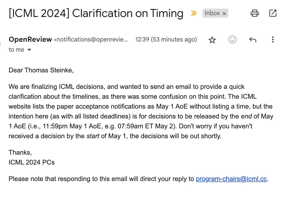 Who is emailing the poor ICML PC chairs demanding decision notifications almost 2 days early? 😭