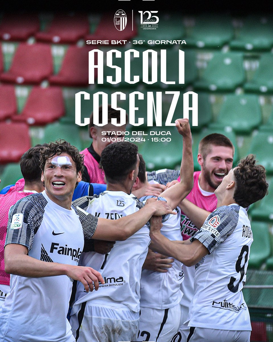 𝗠𝗔𝗧𝗖𝗛𝗗𝗔𝗬 • 𝘼𝙎𝘾𝙊𝙇𝙄 - 𝘾𝙊𝙎𝙀𝙉𝙕𝘼 Poche ore ad #AscoliCosenza… ⏳🙌🏻 Ci vediamo al 𝘿𝙚𝙡 𝘿𝙪𝙘𝙖! 🏟️🏁 🎟️ bit.ly/4bcM12t 🏆 Serie B | 36^ Giornata 🏟️ Stadio Cino e Lillo Del Duca, Ascoli Piceno 📆 mercoledì 1º maggio 2024 ⌚️ ore 15:00