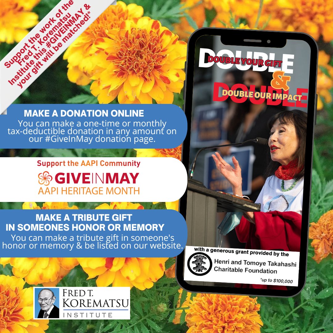 Our #GiveInMay campaign kicks off TOMORROW & runs from May 1 to May 31! And thanks to a generous grant sponsored by the Henri & Tomoye Takahashi Charitable Foundation, your gift can be matched doubling your gift and our impact! Learn more & support here: giveinmay.org/organization/K…
