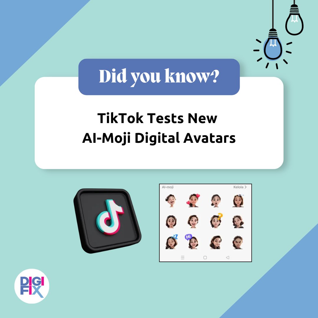 🚀 TikTok Tests New AI-Moji Digital Avatars #marketingdigital #digitalmarketer #SocialMediaMarketing #DigitalSuccess #DigitalAdvertising #OnlinePresence #graphicdesign #marketingonline #DigiFix #TikTok