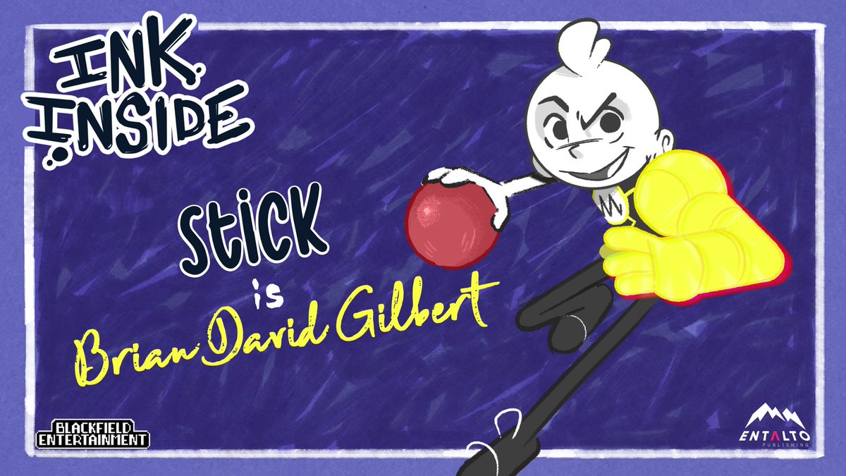 Stick is voiced by @briamgilbert! Stick is the main character of Ink Inside, and who player 1 plays as. They are an unfinished doodle in a notebook world trying to remember where they came from. Also… what is up with their glowing yellow arm?🤔 #VoiceActing #InkInside