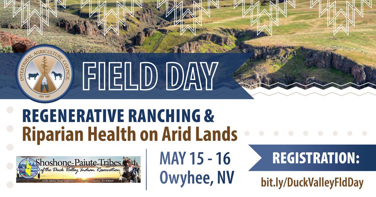 Upcoming Field Day: Regenerative Ranching & Riparian Health on Arid Lands MAY 15 & 16 This event is in partnership with the IAC Natural Resources program and the Shoshone-Paiute Tribes of the Duck Valley Indian Reservation. Registration link: bit.ly/DuckValleyFldD…