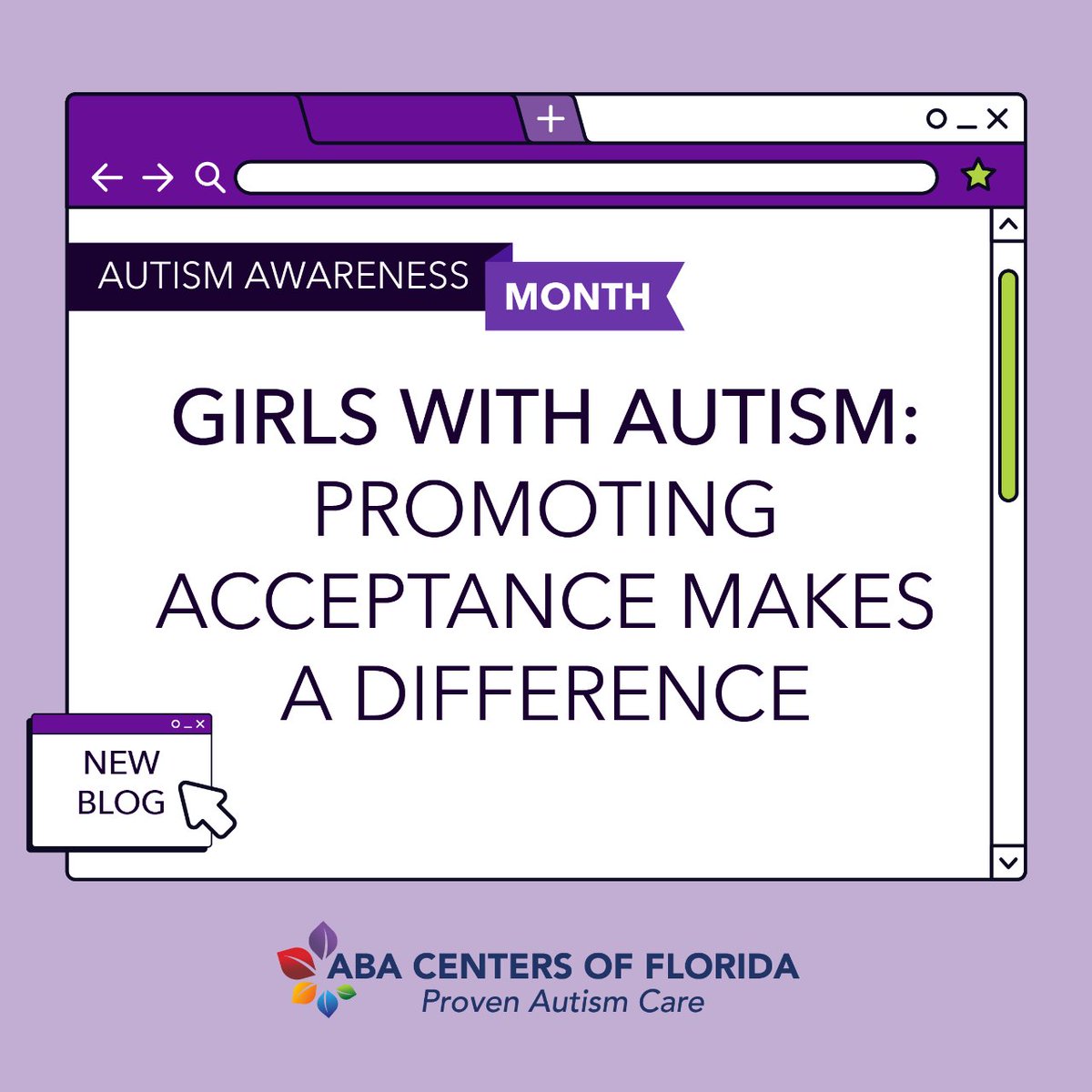 Explore the underdiagnosis of girls with autism and how to support them in our blog. Read 'Girls with Autism: Promoting Acceptance Makes a Difference' here: bit.ly/abacfba043024x.

#ABACentersOfFlorida #BlogPost #NewArticle #ABABlog #ABATherapy