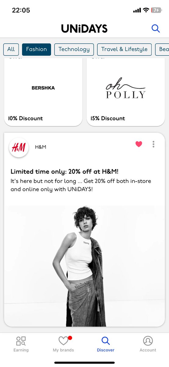 @hm_custserv hi, have a large basket to checkout, but the unidays code seems to be broken or expired early. Should run until end 30/4 and is saying 20% off but no option to get code. Wondered if you and @MyUNiDAYS knew why it had occurred? Thanks