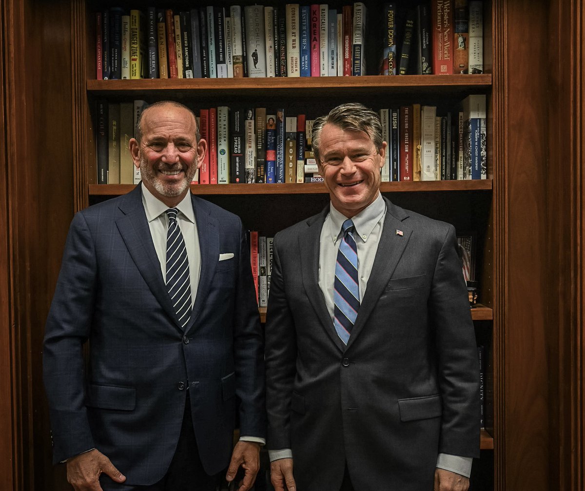 SenToddYoung's tweet photo. Enjoyed talking with MLS Commissioner @thesoccerdon about how soccer is growing in our state and the exciting possibility of the MLS one day coming to Indianapolis. https://t.co/jPMCPLOpEb