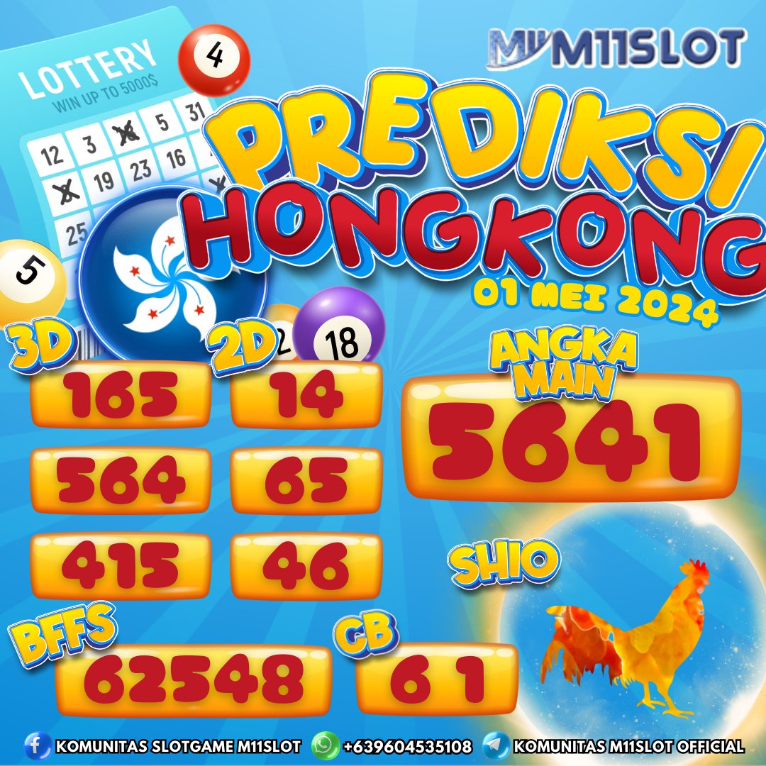 🎰PREDIKSI TOGEL M11SLOT🎰
01 MEI 2024

#M11SLOT Terlengkap dan Terpercaya di Indonesia✨

✨ Minimal Bett 1.000
✨ 7 Pasaran Togel
✨ Kuis Harian HK total Hadiah 6JT

LINK DAFTAR» shorturl.at/asuS7

#togelonline #togelsydney #togelsingapore #togelhongkong