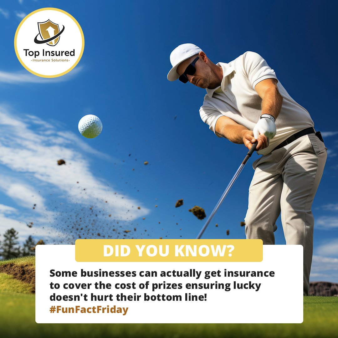 Who knew a hole-in-one could be insured? 

Golf courses can get insurance to cover the cost of prizes for a hole-in-one, ensuring that a lucky shot doesn't hurt their bottom line!

#WeirdInsurance #FunFactsFriday #toptips