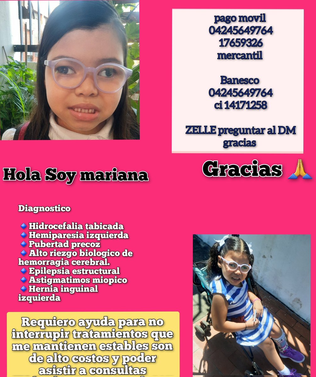 Cada dosis q pierdo es un riesgo faltan $430 para lograr comorar los tratamientos mi mayor sueño tener salud RUEGO sumen a mi vida. Mi condición no espera 💔 pago movil 04245649764 17659326 mercantil Banesco 04245649764 ci 14171258 ZELLE escribir