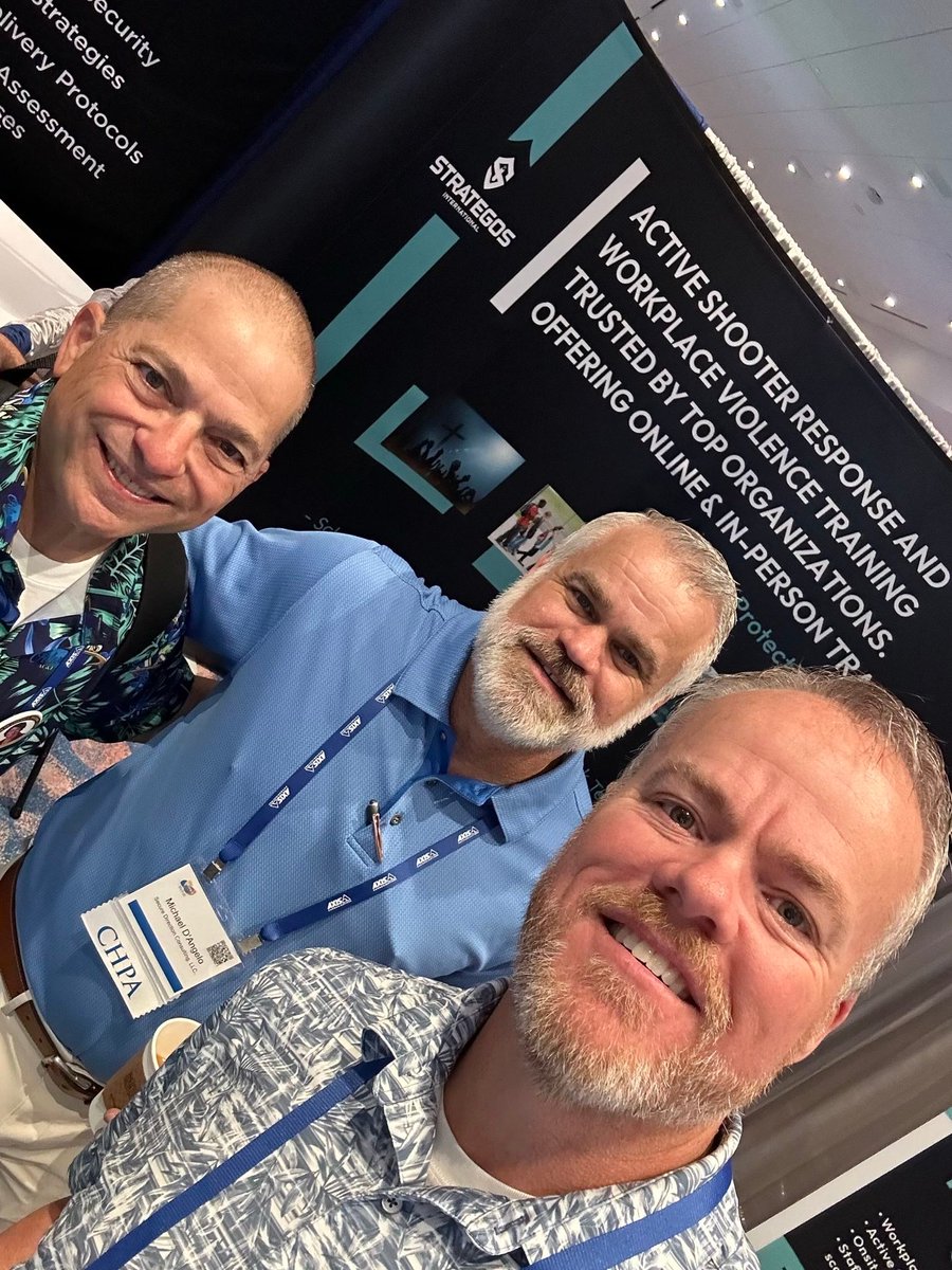 Strategos was promoting our services for healthcare security this week at #IAHSS. It was great to visit with long time friends including IAHSS President-elect Dan Yaross & President of #IAPSC Michael D'Angelo. #IAHSS2024 #HealthcareSecurity #Security #Safety #ProtectYourPeople