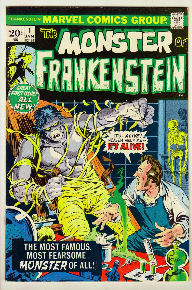 #TheMonsterOfFrankenstein #MikePloog My copy of THE MONSTER OF FRANKENSTEIN #1. I was a 'Monster Kid' so I loved anything with Frankenstein's Monster or Dracula, or with a werewolf, mummy, etc! Couldn't get enough of that back then!