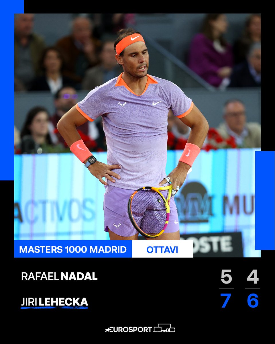 NADAL SI FERMA AGLI OTTAVI 💔

Termina contro il ceco Lehecka, l'avventura di Rafa Nadal a Madrid! Ottimo torneo per il maiorchino 💪🎾🇪🇸

#EurosportTENNIS #Tennis #ATP #MMOPEN #Nadal