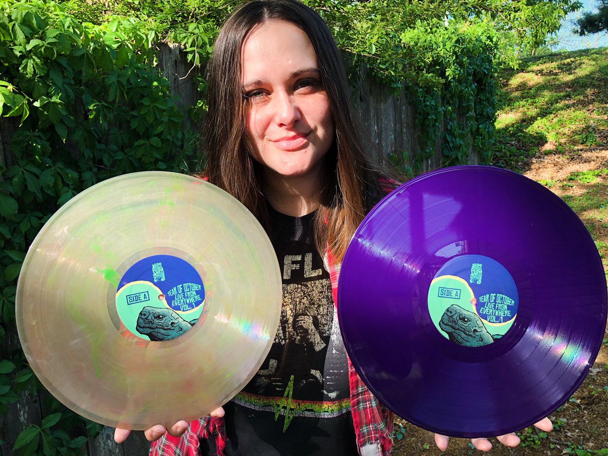 Grab the new @yearofoctober ‘Live From Everywhere Vol. 1’ album today and rock out all week long! Pressed on random colored vinyl at Gotta Groove Records, Inc. these babies are beautiful! Link in bio to snag a copy. Available on vinyl, CD, cassette, & digitally.