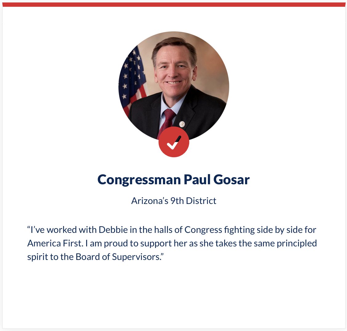 ICYMI: My friend and colleague @DrPaulGosar endorsed me for the Maricopa County Board of Supervisors in District 4!