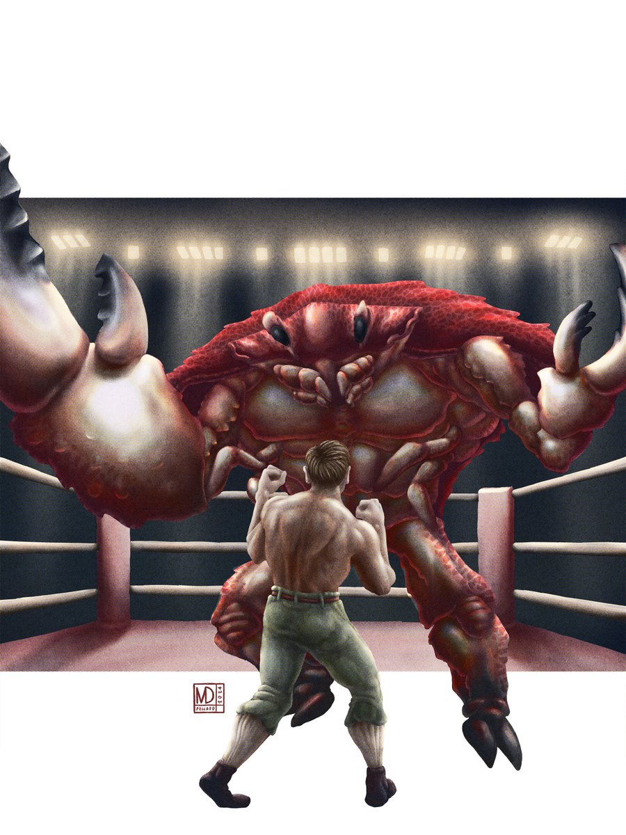 The Pugilists. 💪🦀

#fantasyart #fantasy #scifiart #scifi #illustration #digitalart #boxing #boxer #fight #crab #crabman