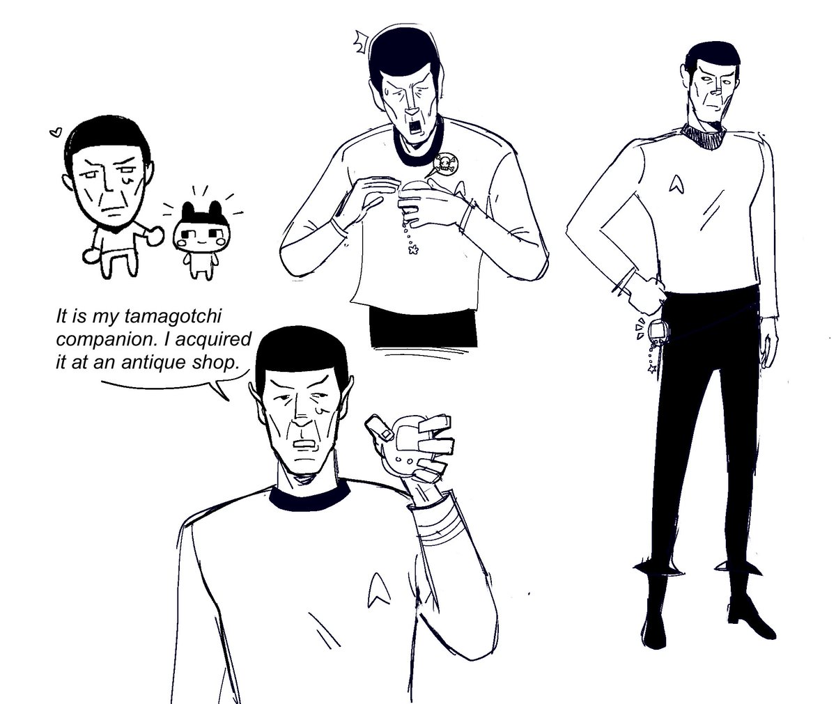 Spock n his tamagotchi #startrek