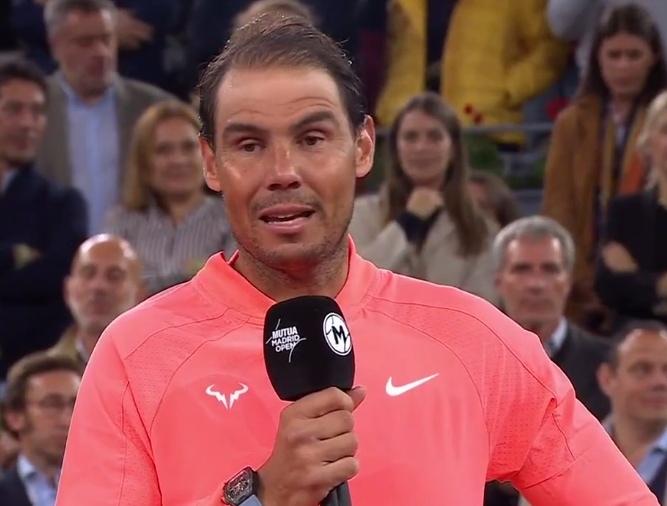 Nadal: 'This is one of those days that when it arrives, it's very tough, but life and my body have been sending me signals for a long time. The dream was to finish here on court. I have been fortunate in my life to turn my passion into my job, I am privileged.'