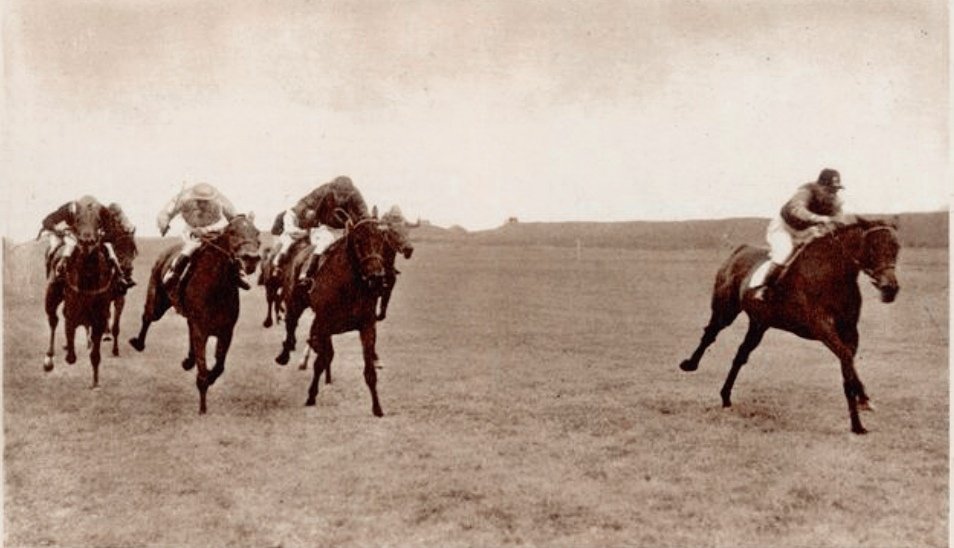1942 1000 Guineas heroine and 4/1 ON favourite Sun Chariot was on her worst behaviour in the Oaks - run on Newmarket's July Course. Swerving badly at the start, it was estimated she lost at least 100yds. Striking the front a furlong out she held Afterthought by a length (picture)
