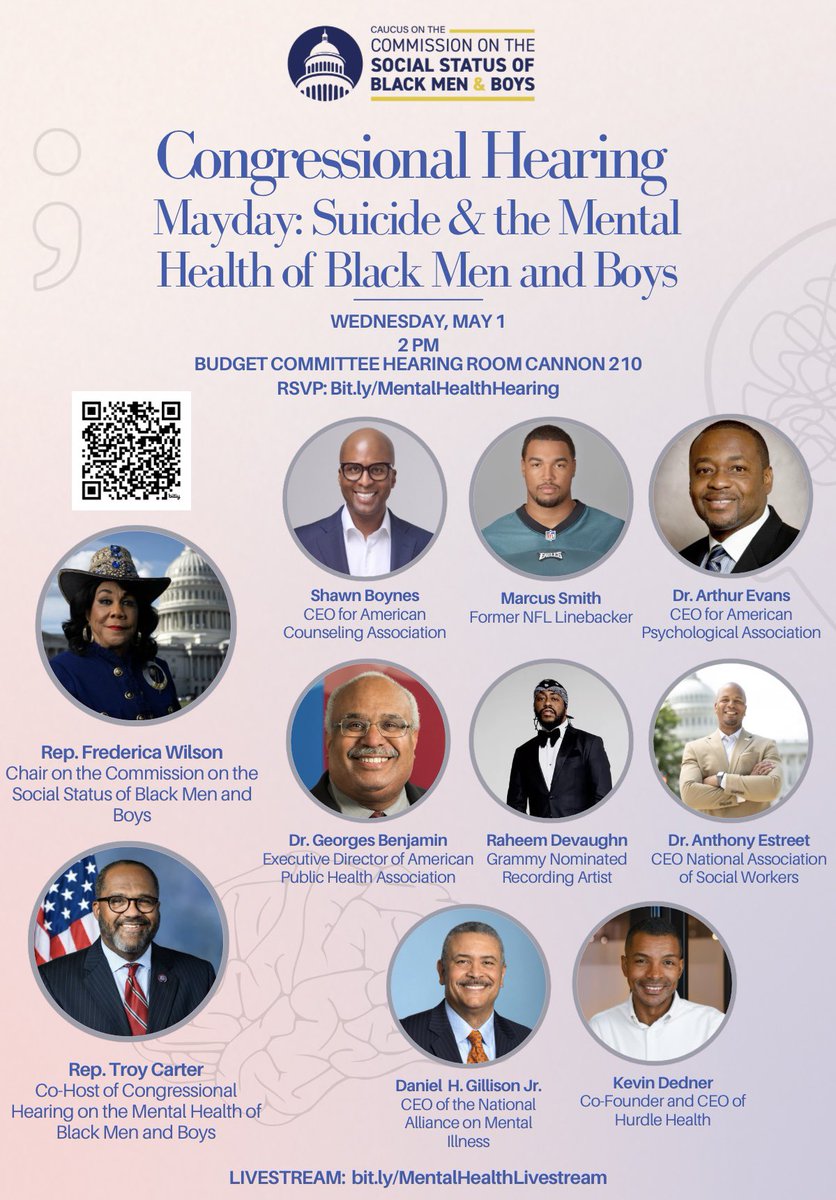 May marks Mental Health Awareness month. And right now, suicide is on the rise for Black men and boys and we need to address this mental health crisis now. That’s why I’m hosting a hearing with top mental health leaders and colleagues to address this issue. Join me tomorrow!