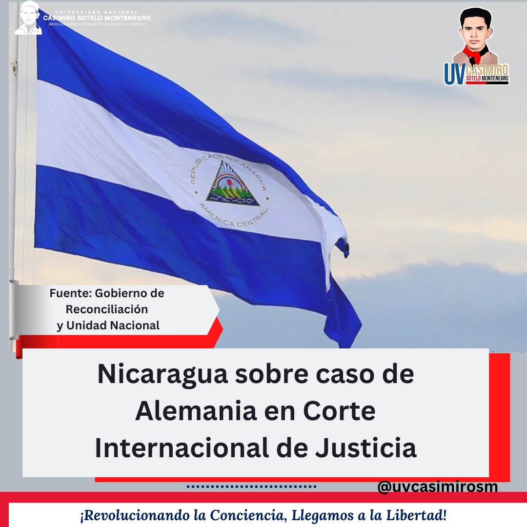 El Gobierno de Reconciliación y Unidad Nacional desea expresar su reconocimiento a la decisión de la Corte de recordar a todos los estados sus obligaciones internacionales con respeto a la transferencia de armas a Israel, incluyendo a #Alemania 
🇳🇮🕊 #Nicaragua #SomosUNCSM