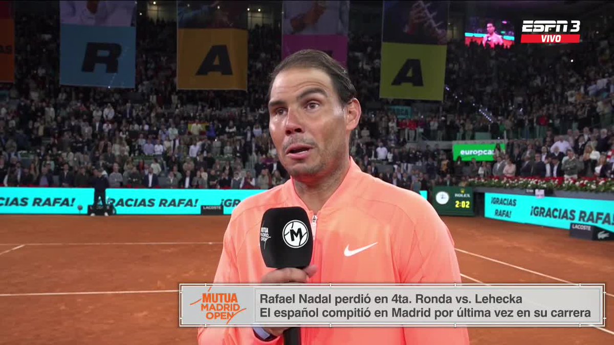 'Soy un afortunado de la vida por todo lo que he vivido, no puedo pedir más. Espero haber sido un ejemplo para las nuevas generaciones' 🗣️ Rafael Nadal