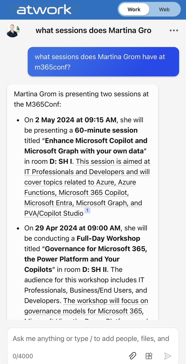Our #microsoft365 #Copilot knows about our current speaking at #m365con - want to know how? Join @magrom and me on Thursday #microsoftgraph connectors