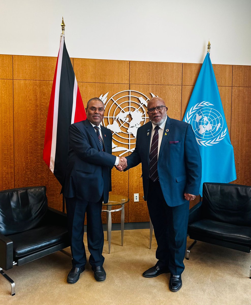 Hon. @upendrayadavjee, DPM/Minister for Health & Population had a meeting with Dennis Francis, President of the General Assembly @UN_PGA. They held discussions on many global issues like sustainable tourism, climate change, intl cooperation and the importance of multilateralism.